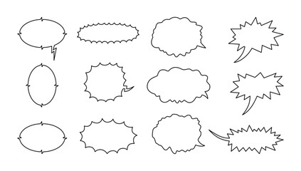 Obraz premium Speech bubbles set.Template comics conversation talking. Clip art cartoon element isolated editable. Vector illustration