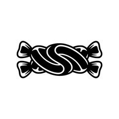 Obraz premium Black and White Candy Icon: Minimalist Sweet Treat Design