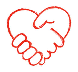 Heart Shaped Two Hand Heart Love Related Icons Crayon Chalk Drawing Vector