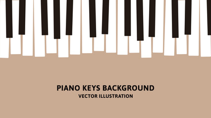 16:9の背景素材。ピアノの鍵盤のレトロなデザインのベクターイラストデータ
