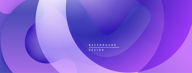 Abstract purple layers create flowing, modern background. Soft gradients suggest depth, simplicity. Minimalist design.