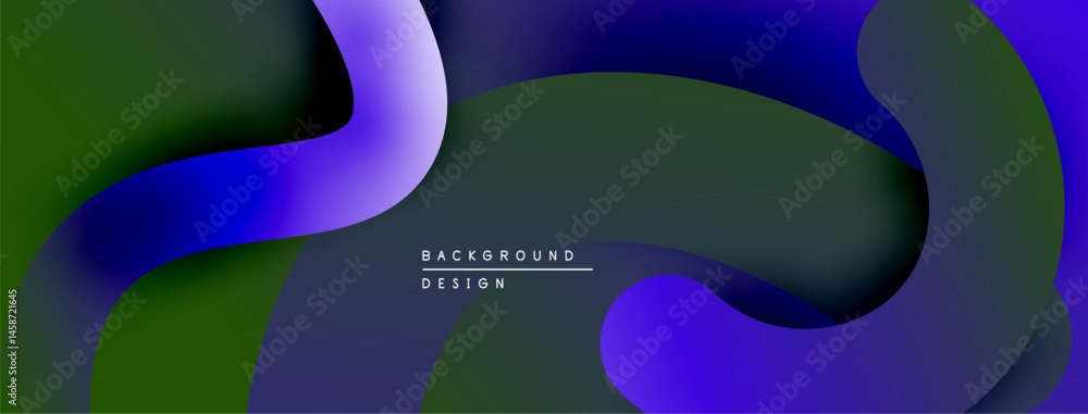 Fototapete Abstract fluid shapes, vibrant colors blend. Modern design, layered effect creates depth. Background suitable for digital projects.