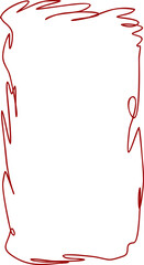 Simple Line Art Hand Drawn Frame, Vector Illustration