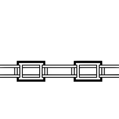 Geometric Chain Pattern on White Background - Minimalist Design