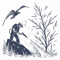 grinding sparks vector, white background