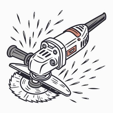 grinder tool sparks action white background clip art preview