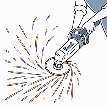 grinding tool sparks action white background clip art preview