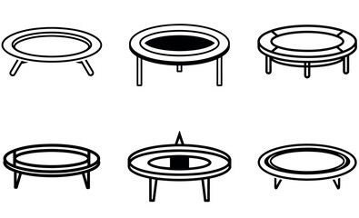 Trampoline Designs, Circular Bounce Equipment, Trampoline Illustrations, Jumping Circles