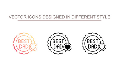 Best Dad icon design with white background stock illustration