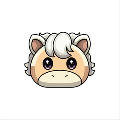 Cute Colored Horse Head Illustration