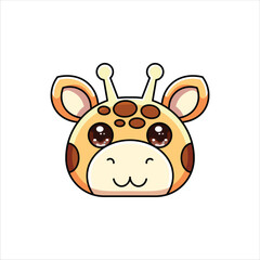 Cute Colored Giraffe Head Illustration