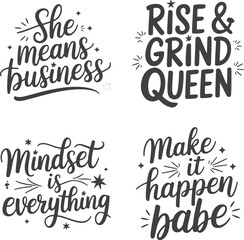 Empowered Hustle The Self Made Brand Revolution typography vector file