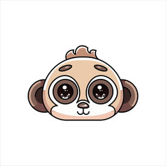 Cute Colored Meerkat Head Illustration