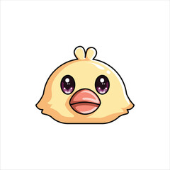 Cute Colored Duck Head Illustration