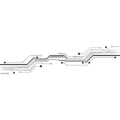 Minimalist Circuit Board Design on White Background