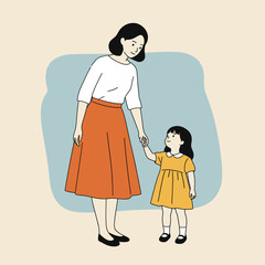 Caring Embrace: A touching moment of a mother holding her child's hand with warmth, symbolizing love, support, and the bond between parent and child.