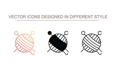 Knitting Yarn icon design with white background stock illustration