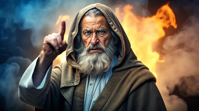 Prophet of God pointing out sins of people appealing to repentance 4K