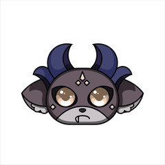 Cute Colored Debiru Head Illustration