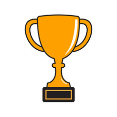 gold trophy cup vector illustration
