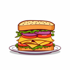 sandwich on a white background