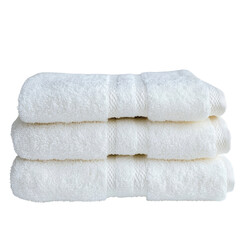 Soft and Plush White Towels Stacked Neatly for a Spa-like Experience, Perfect for Home or Commercial Use, Ideal for Bathroom, Gym, and Hotel Settings ,transparent background