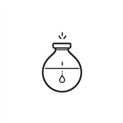 Obraz premium Simple Illustration of Liquid Droplet in a Beaker