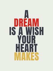 Quotes of the day simple posters A dream is a wish your heart makes