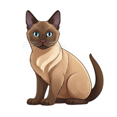 Obraz premium Adorable Siamese Cat Sitting Pretty A Charming Illustration of a Domestic Cat Perfect for Pet Websites and Animal Lovers