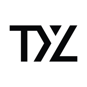 this is a monogram image of a letter TYL in modern font that looks clean in black color on a white background