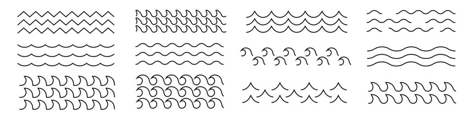 Wave line pattern. Wave decoration