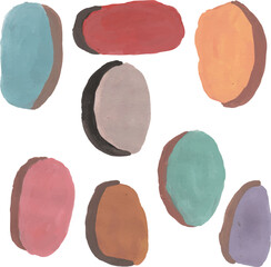 Abstract Composition of Colorful Oval Shapes with Shadows