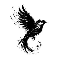 black silhouette of a bird