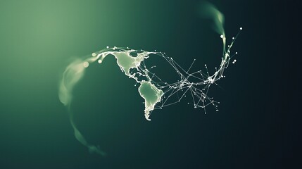 Abstract global network design with light streaks.