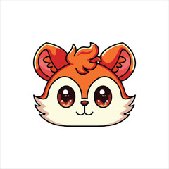 Squirrel Head - Colored Flat Illustration