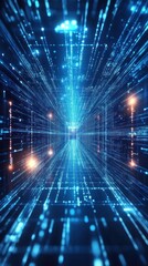 Obraz premium Digital network tunnel