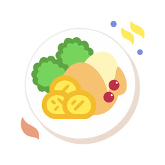 vegetarian food,  white background