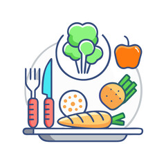 vegetarian food,  white background