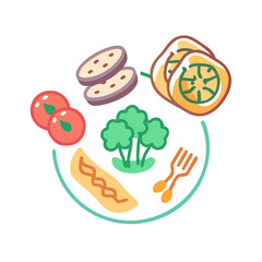 vegetarian food,  white background