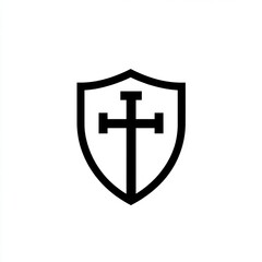 Fototapeta premium Christian Shield Symbol Graphic for Faith, Protection