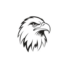 abstract eagle or hawk head isolated vector art silhouette