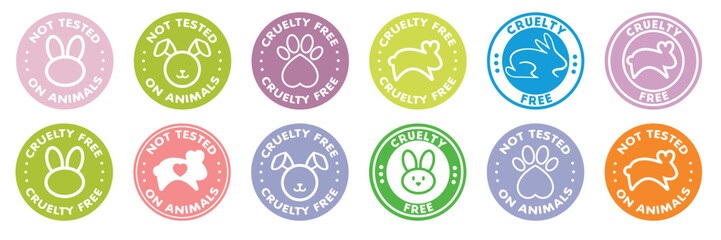 Not tested on animals and Cruelty free icons vector set. Isolated on white background © alvaroc