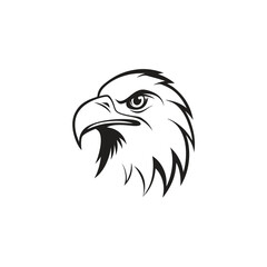 abstract eagle or hawk head isolated vector art silhouette
