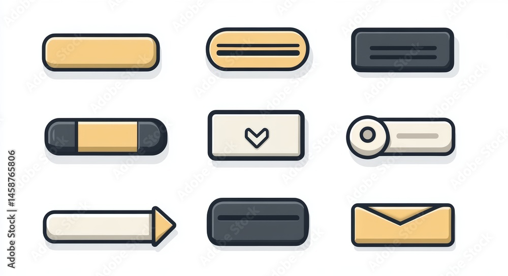 Poster for ui/ux and web design, a set of elegant linear navigation icons has been created
