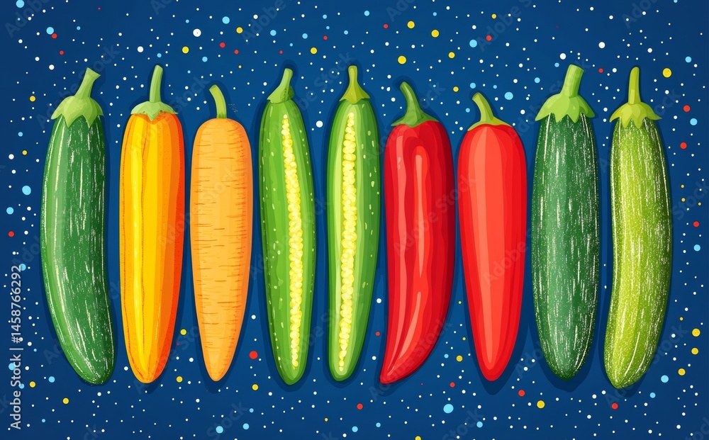 Poster the collection of colorful 3d vegetable icons is perfect for adding a fresh touch to culinary design