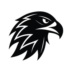 abstract eagle or hawk head isolated vector art silhouette
