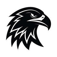 abstract eagle or hawk head isolated vector art silhouette