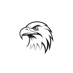 abstract eagle or hawk head isolated vector art silhouette
