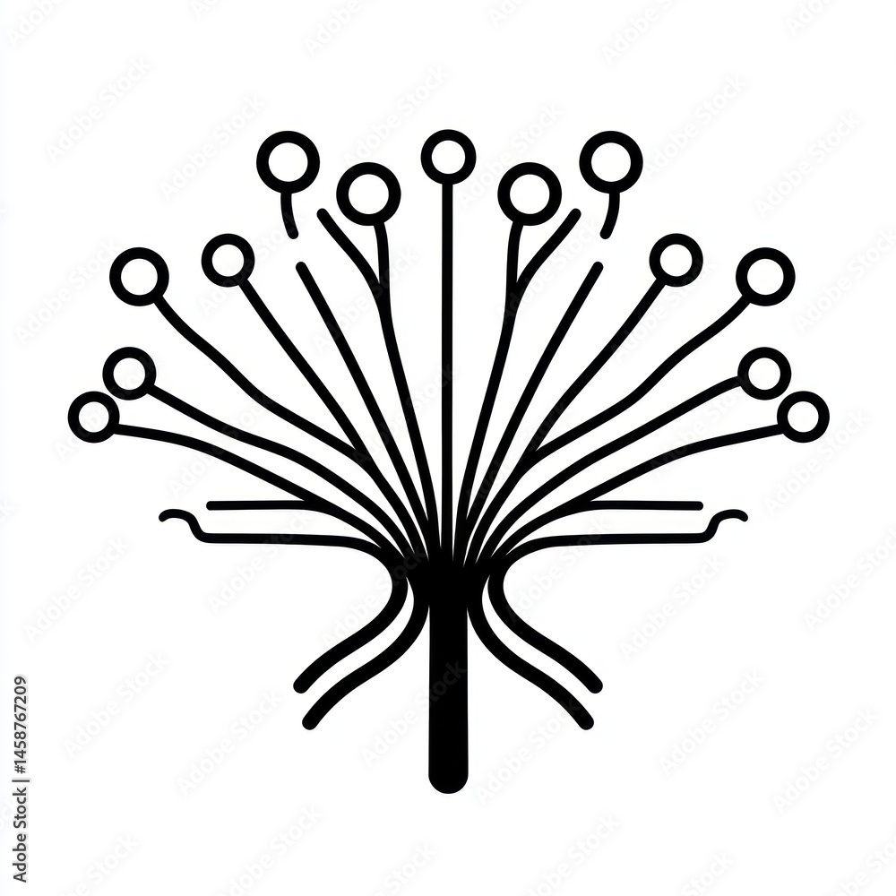 Poster abstract design of radiating lines from a center point. possible use graphic element for technology,