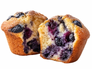 Blueberry Muffin Cut in Half